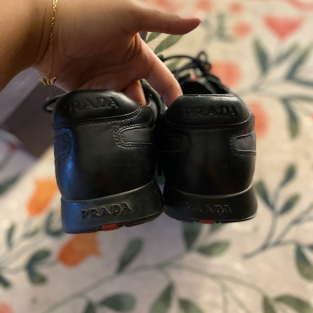 Prada Black Sneakers Sleek Minimalist Design - Picture 2 of 4